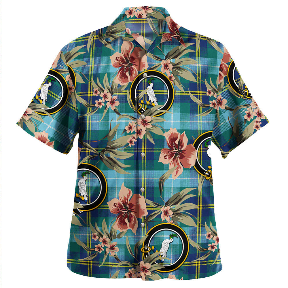 Clan Porteous Modern Tartan Crest Badge Aloha Hawaiian Shirt Tropical Old Style VC46 Porteous Modern Tartan Tartan Today