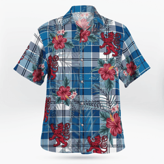 Clan Strathclyde District Tartan Scottish Lion Hawaiian Shirt QP79 Strathclyde District Tartan Tartan Hawaii Shirt