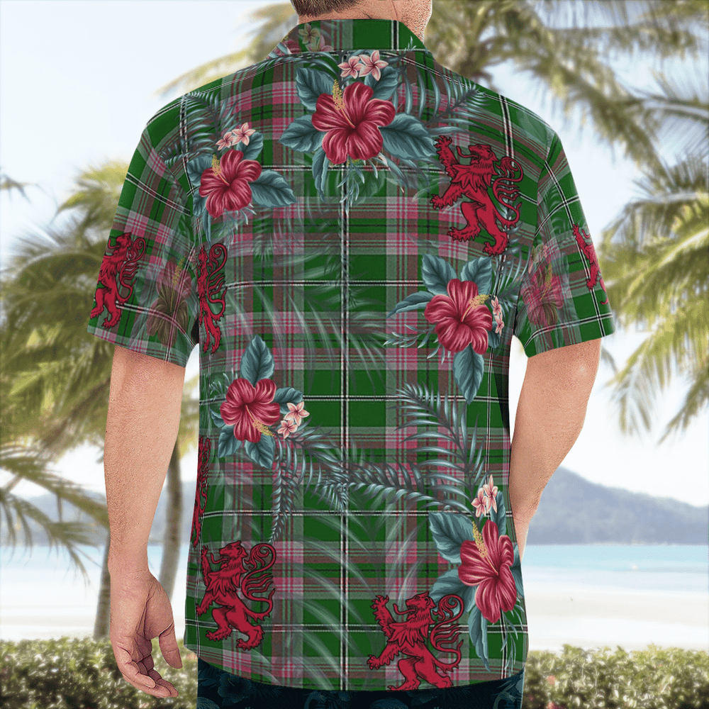 Clan Gray Hunting Tartan Scottish Lion Hawaiian Shirt BQ66 Gray Hunting Tartan Tartan Hawaii Shirt