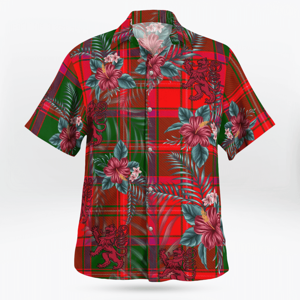 Clan Crief District Tartan Scottish Lion Hawaiian Shirt CN12 Crief District Tartan Tartan Hawaii Shirt