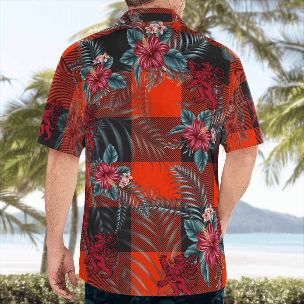 Clan Rob Roy MacGregor Ancient Tartan Scottish Lion Hawaiian Shirt JL89 Rob Roy MacGregor Ancient Tartan Tartan Hawaii Shirt