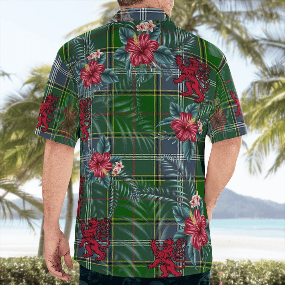 Clan Pringle Tartan Scottish Lion Hawaiian Shirt HR71 Pringle Tartan Tartan Hawaii Shirt