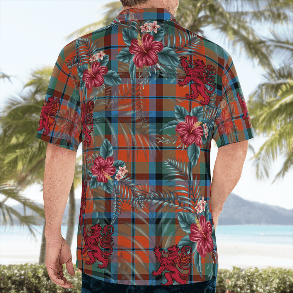 Clan MacNaughton Ancient Tartan Scottish Lion Hawaiian Shirt RQ46 MacNaughton Ancient Tartan Tartan Hawaii Shirt
