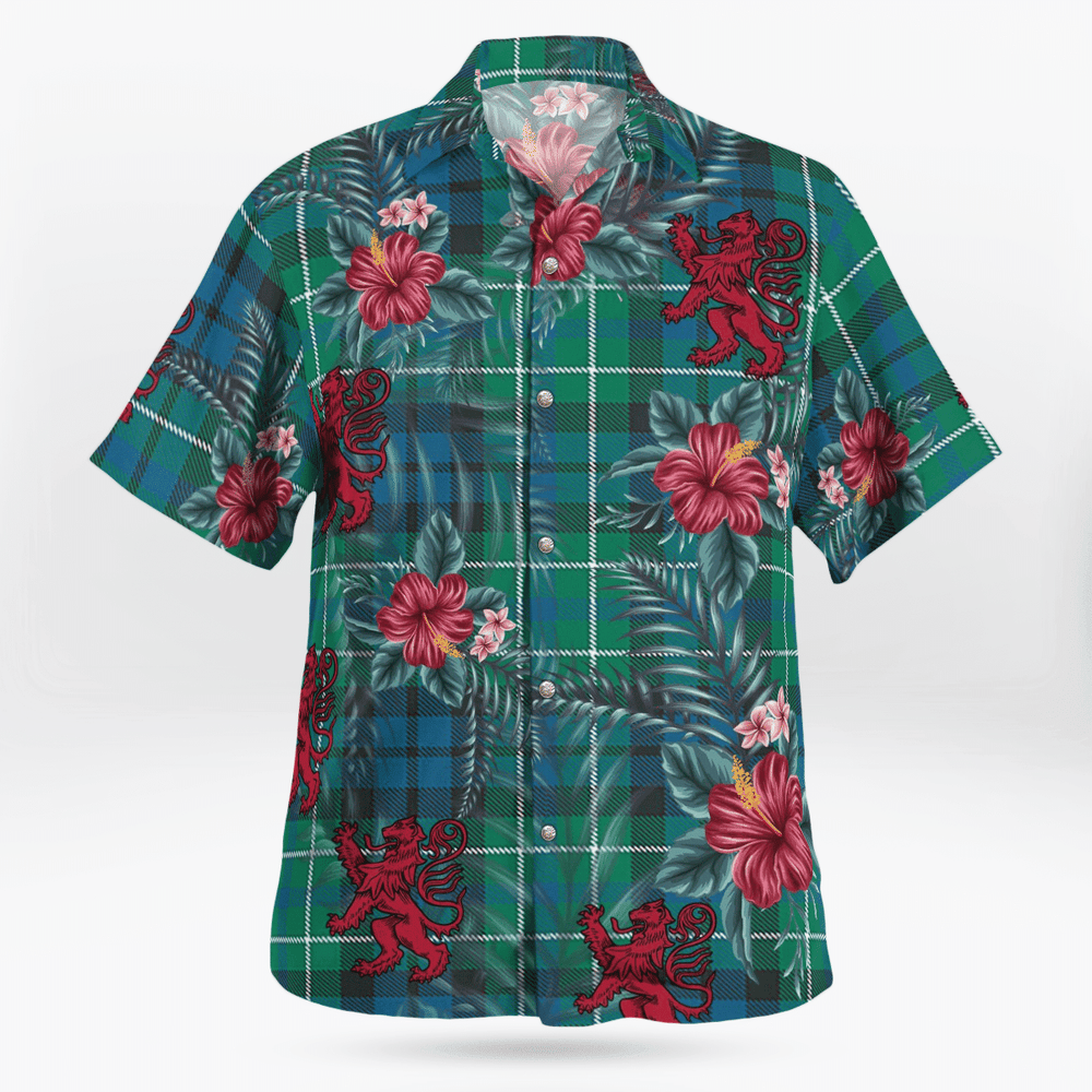 Clan MacNeill of Colonsay Ancient Tartan Scottish Lion Hawaiian Shirt LZ68 MacNeill of Colonsay Ancient Tartan Tartan Hawaii Shirt