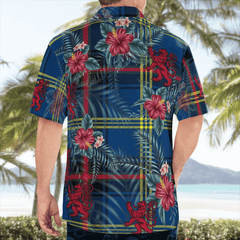 Clan Grewar Tartan Scottish Lion Hawaiian Shirt RK30 Grewar Tartan Tartan Hawaii Shirt