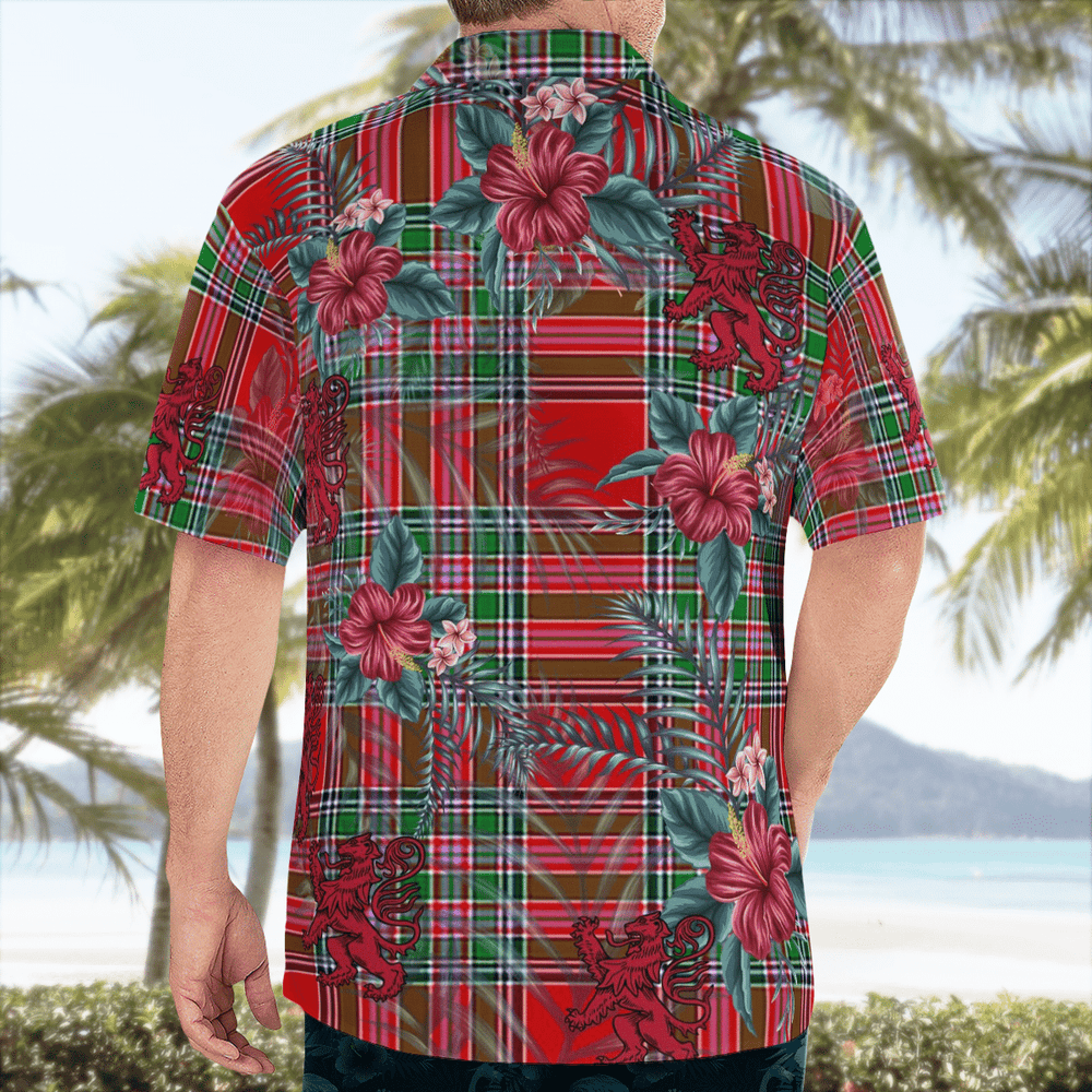 Clan MacBain Tartan Scottish Lion Hawaiian Shirt AG32 MacBain Tartan Tartan Hawaii Shirt