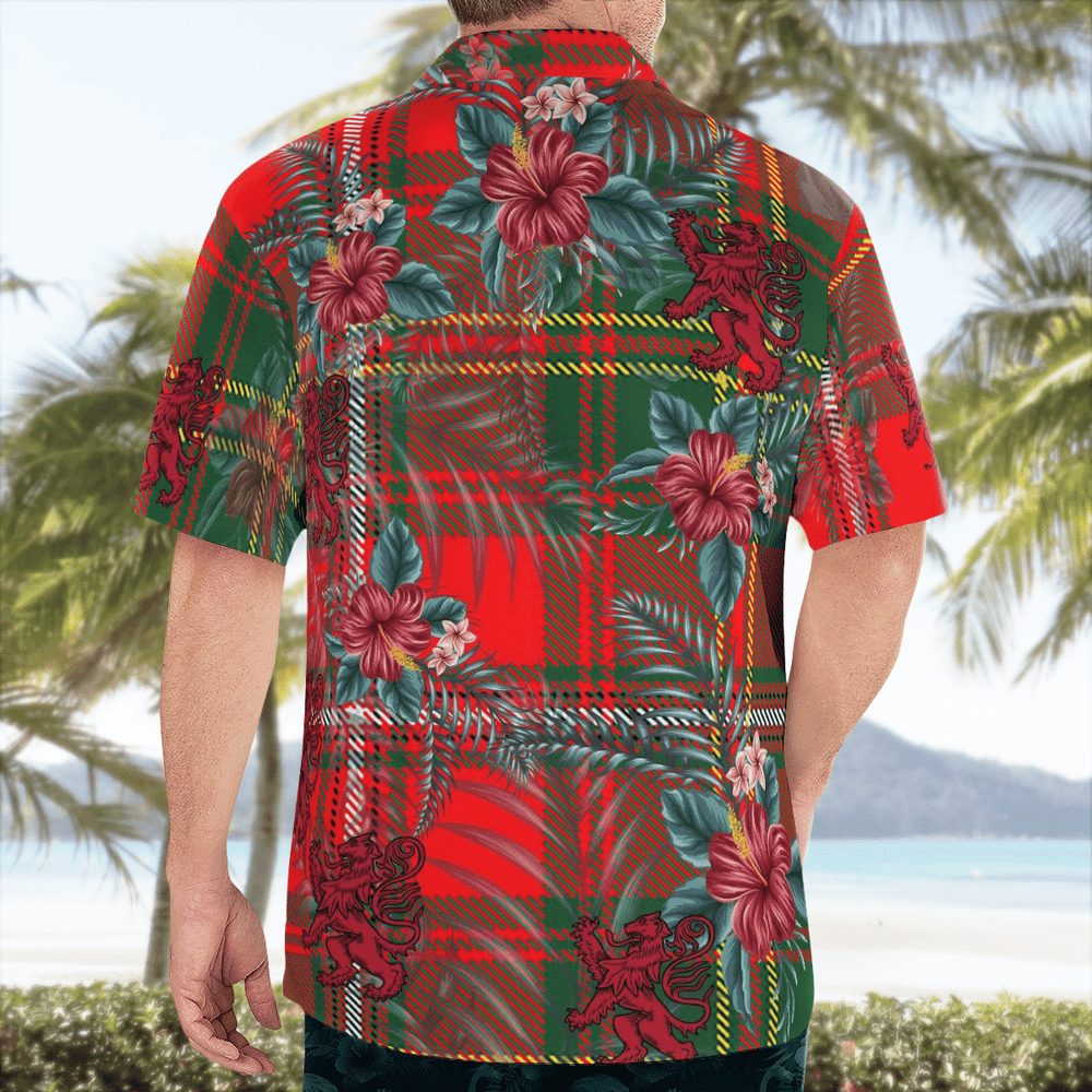 Clan Hay Modern Tartan Scottish Lion Hawaiian Shirt QI68 Hay Modern Tartan Tartan Hawaii Shirt