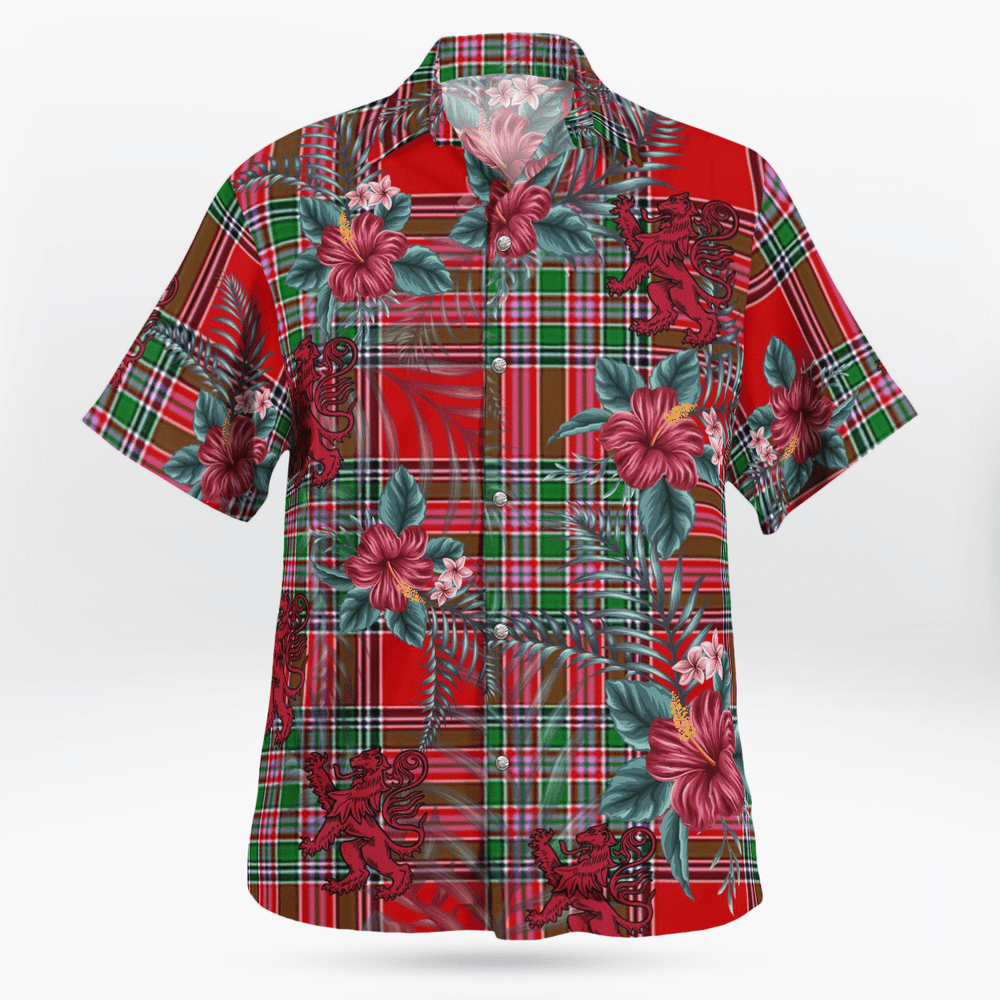 Clan MacBain Tartan Scottish Lion Hawaiian Shirt AG32 MacBain Tartan Tartan Hawaii Shirt