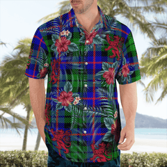 Clan Durham District Tartan Scottish Lion Hawaiian Shirt EK85 Durham District Tartan Tartan Hawaii Shirt