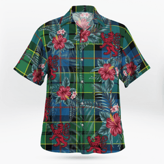 Clan Forsyth Ancient Tartan Scottish Lion Hawaiian Shirt TU44 Forsyth Ancient Tartan Tartan Hawaii Shirt