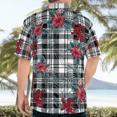 Clan Scott Black & White Modern Tartan Scottish Lion Hawaiian Shirt ZD78 Scott Black & White Modern Tartan Tartan Hawaii Shirt