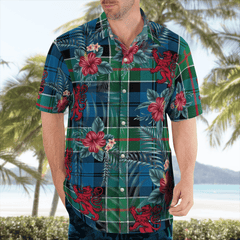 Clan Colquhoun Ancient Tartan Scottish Lion Hawaiian Shirt KK74 Colquhoun Ancient Tartan Tartan Hawaii Shirt