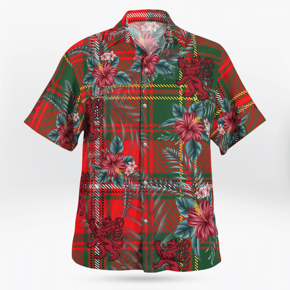 Clan Hay Modern Tartan Scottish Lion Hawaiian Shirt QI68 Hay Modern Tartan Tartan Hawaii Shirt