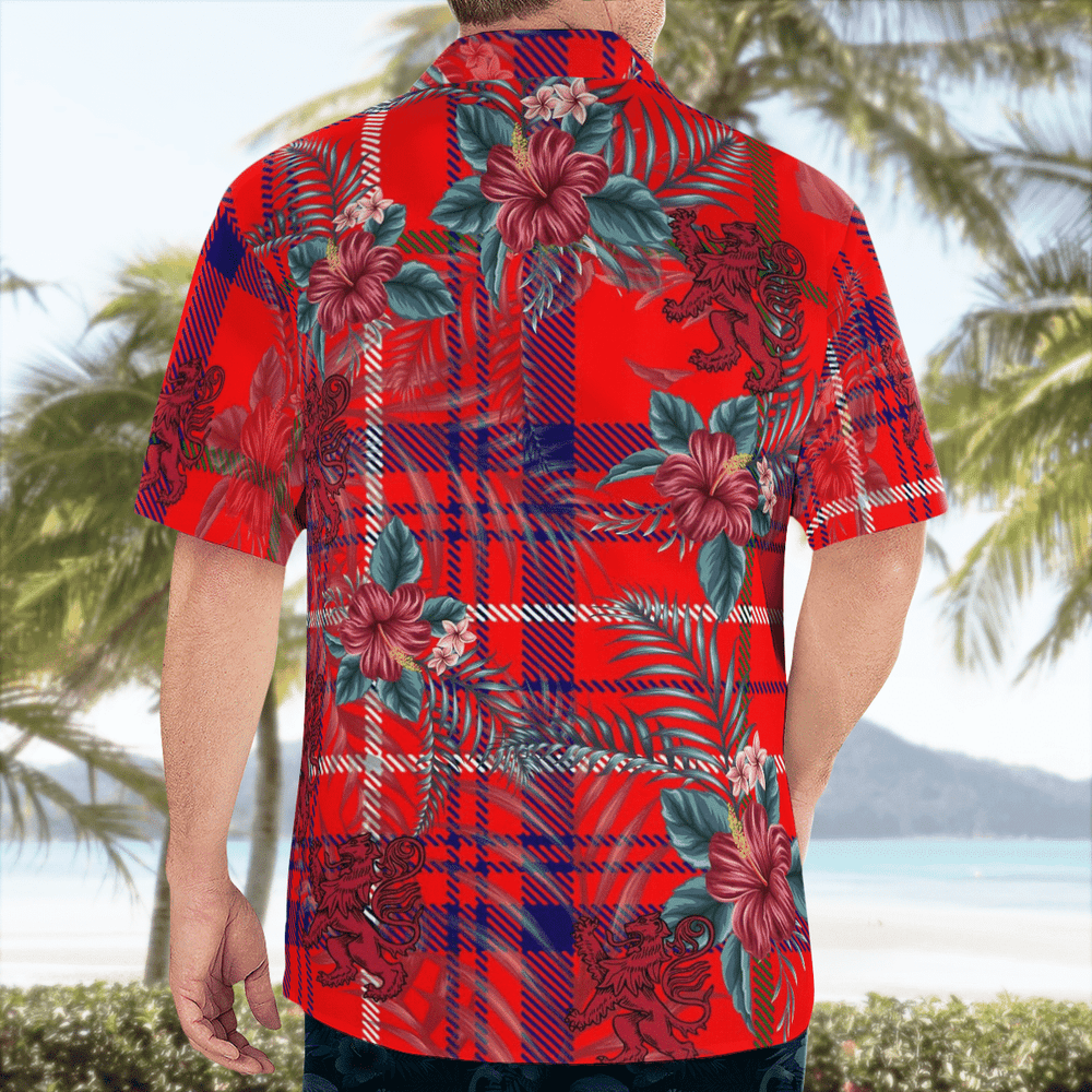 Clan Rose Tartan Scottish Lion Hawaiian Shirt KZ11 Rose Tartan Tartan Hawaii Shirt