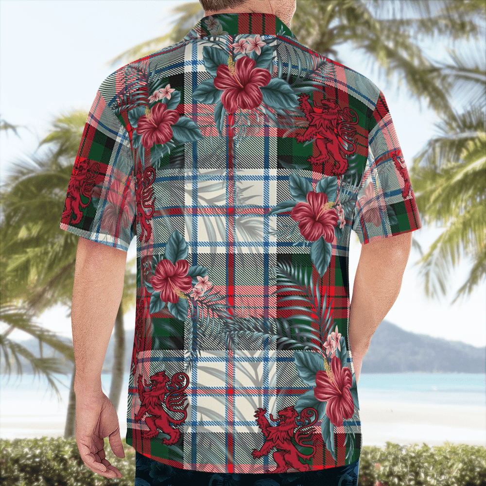 Clan MacDuff Dress Modern Tartan Scottish Lion Hawaiian Shirt YP63 MacDuff Dress Modern Tartan Tartan Hawaii Shirt