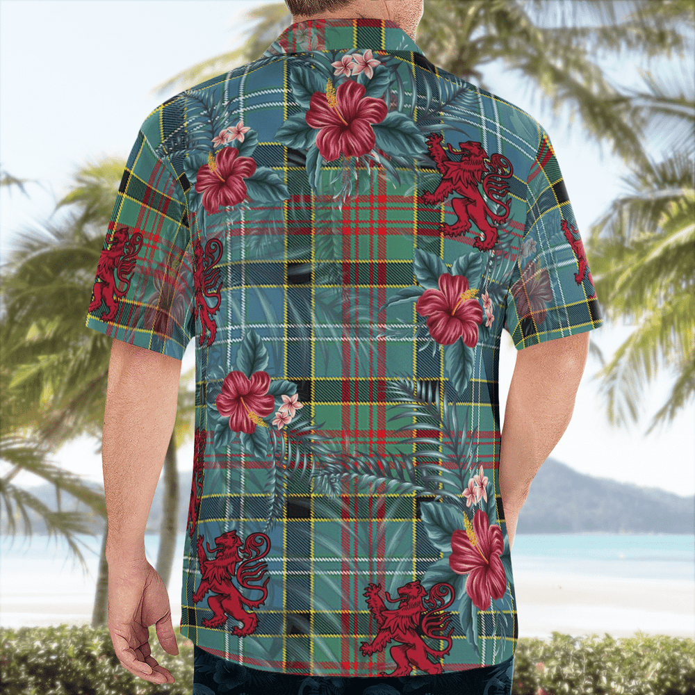 Clan Paisley District Tartan Scottish Lion Hawaiian Shirt DD20 Paisley District Tartan Tartan Hawaii Shirt
