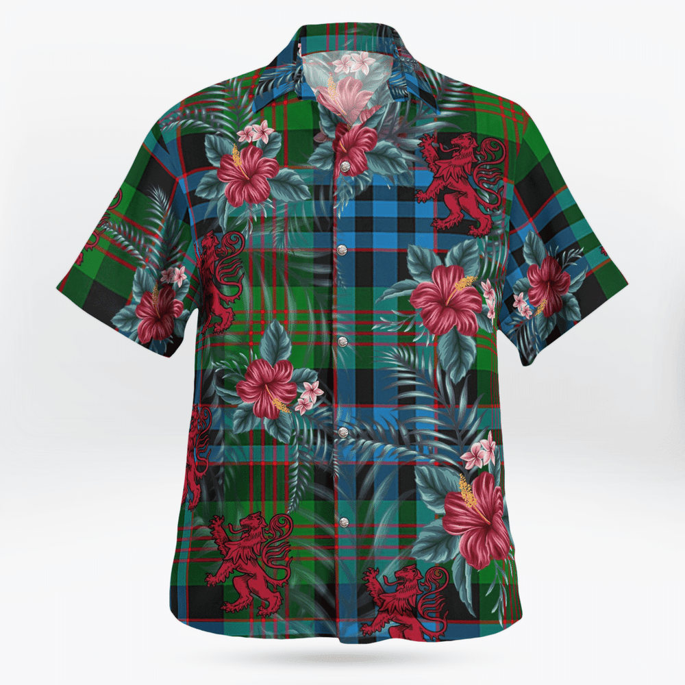 Clan Newlands Tartan Scottish Lion Hawaiian Shirt RD11 Newlands Tartan Tartan Hawaii Shirt