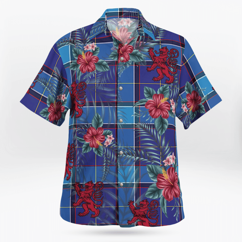 Clan Kirkcaldy Tartan Scottish Lion Hawaiian Shirt MT51 Kirkcaldy Tartan Tartan Hawaii Shirt
