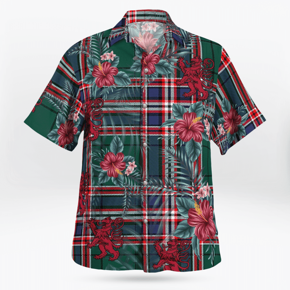 Clan MacFarlane Hunting Modern Tartan Scottish Lion Hawaiian Shirt WK65 MacFarlane Hunting Modern Tartan Tartan Hawaii Shirt