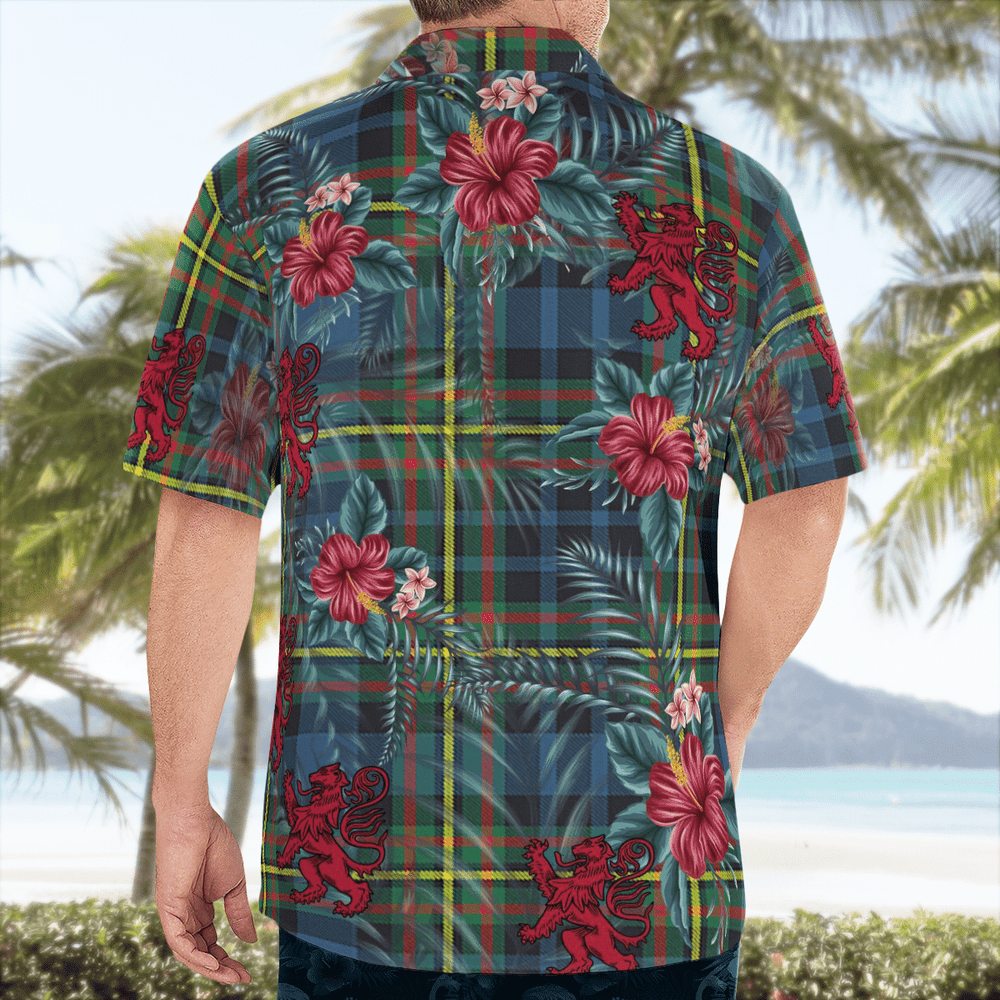 Clan MacLellan Ancient Tartan Scottish Lion Hawaiian Shirt TW42 MacLellan Ancient Tartan Tartan Hawaii Shirt