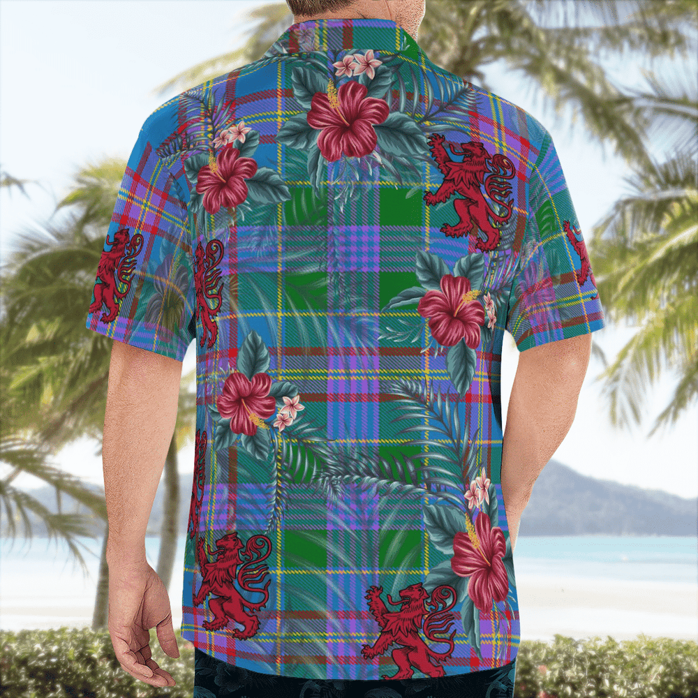 Clan Pitcairn Hunting Tartan Scottish Lion Hawaiian Shirt TN10 Pitcairn Hunting Tartan Tartan Hawaii Shirt