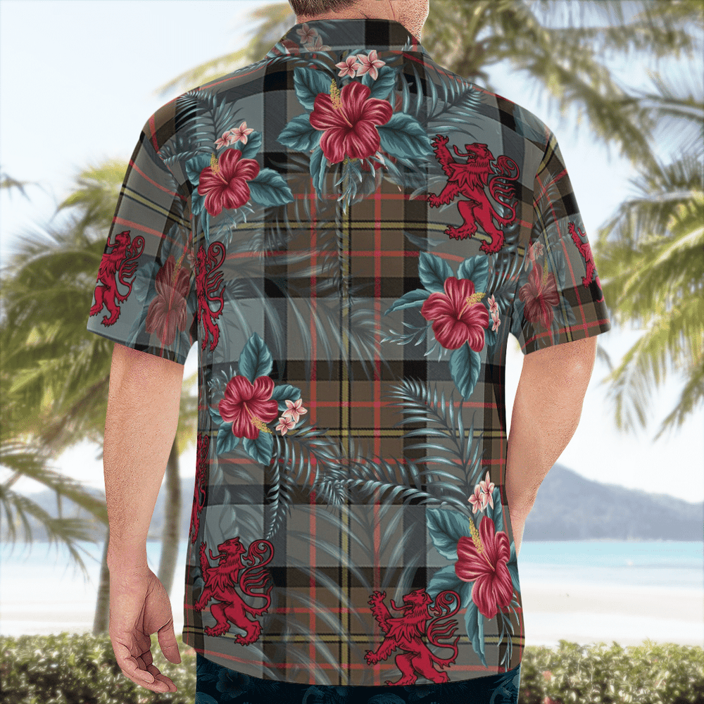 Clan MacLaren Weathered Tartan Scottish Lion Hawaiian Shirt WZ11 MacLaren Weathered Tartan Tartan Hawaii Shirt