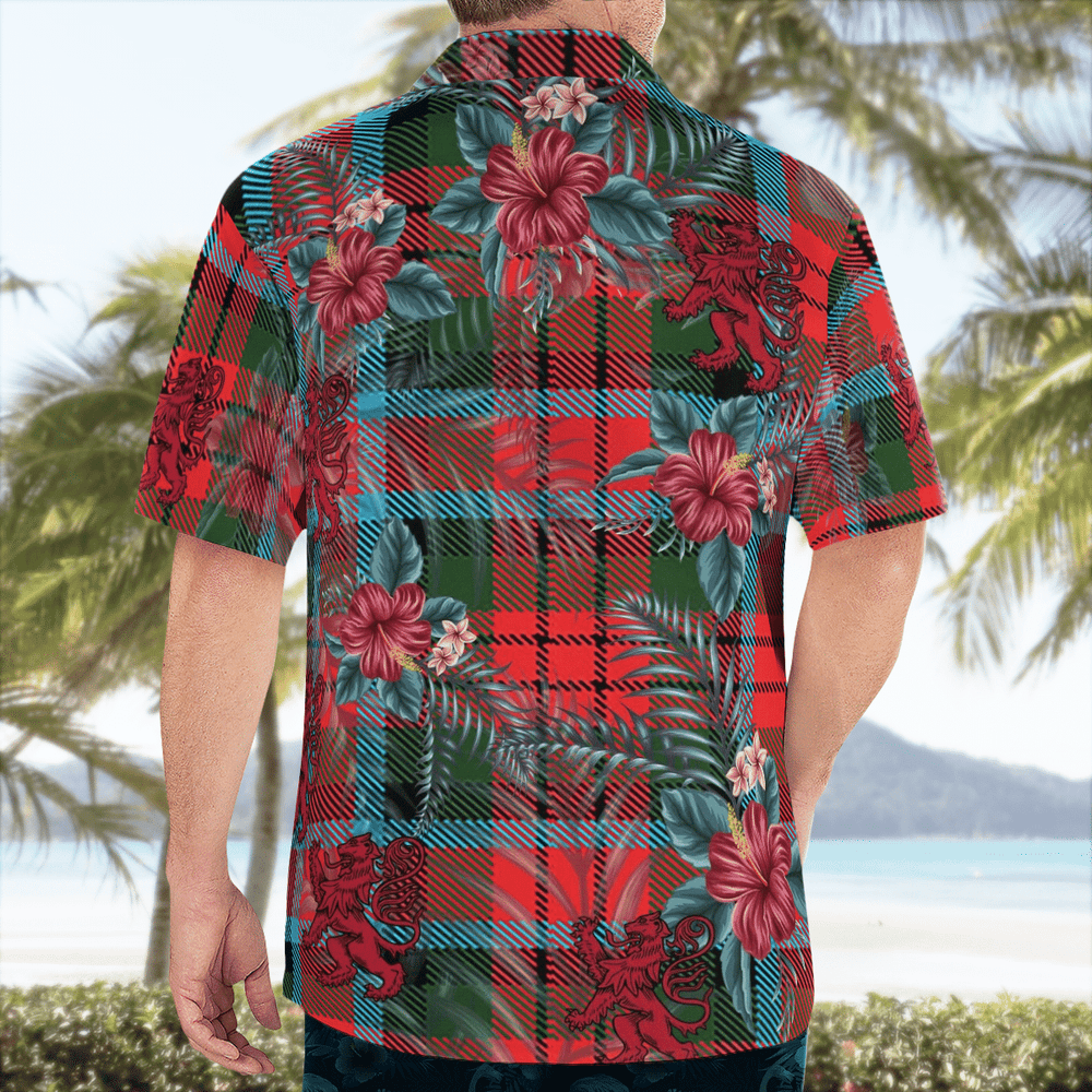 Clan MacDuff Modern Tartan Scottish Lion Hawaiian Shirt IG70 MacDuff Modern Tartan Tartan Hawaii Shirt