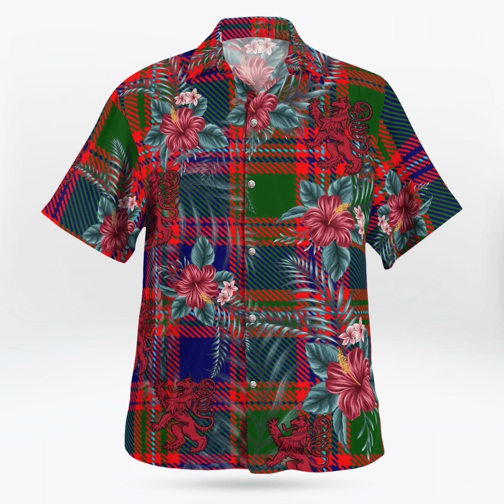 Clan MacIntyre Modern Tartan Scottish Lion Hawaiian Shirt BG54 MacIntyre Modern Tartan Tartan Hawaii Shirt