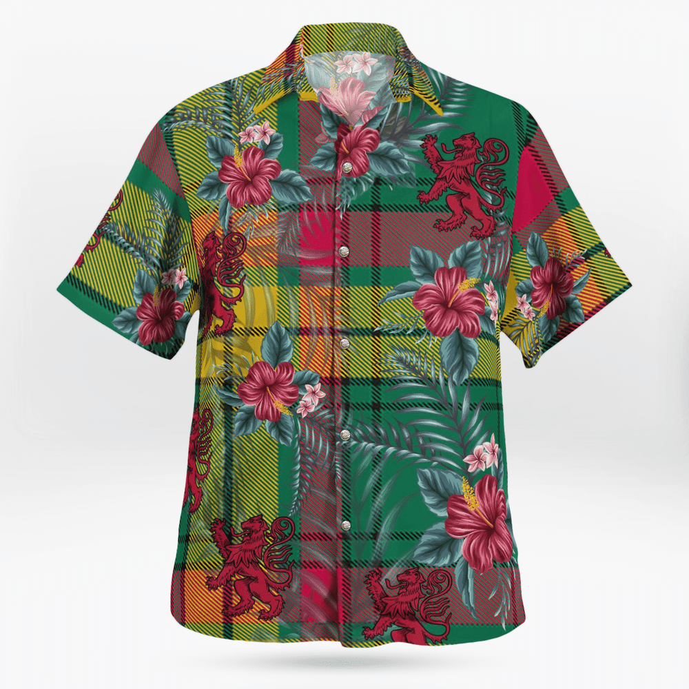 Clan MacMillan Old Ancient Tartan Scottish Lion Hawaiian Shirt BD98 MacMillan Old Ancient Tartan Tartan Hawaii Shirt