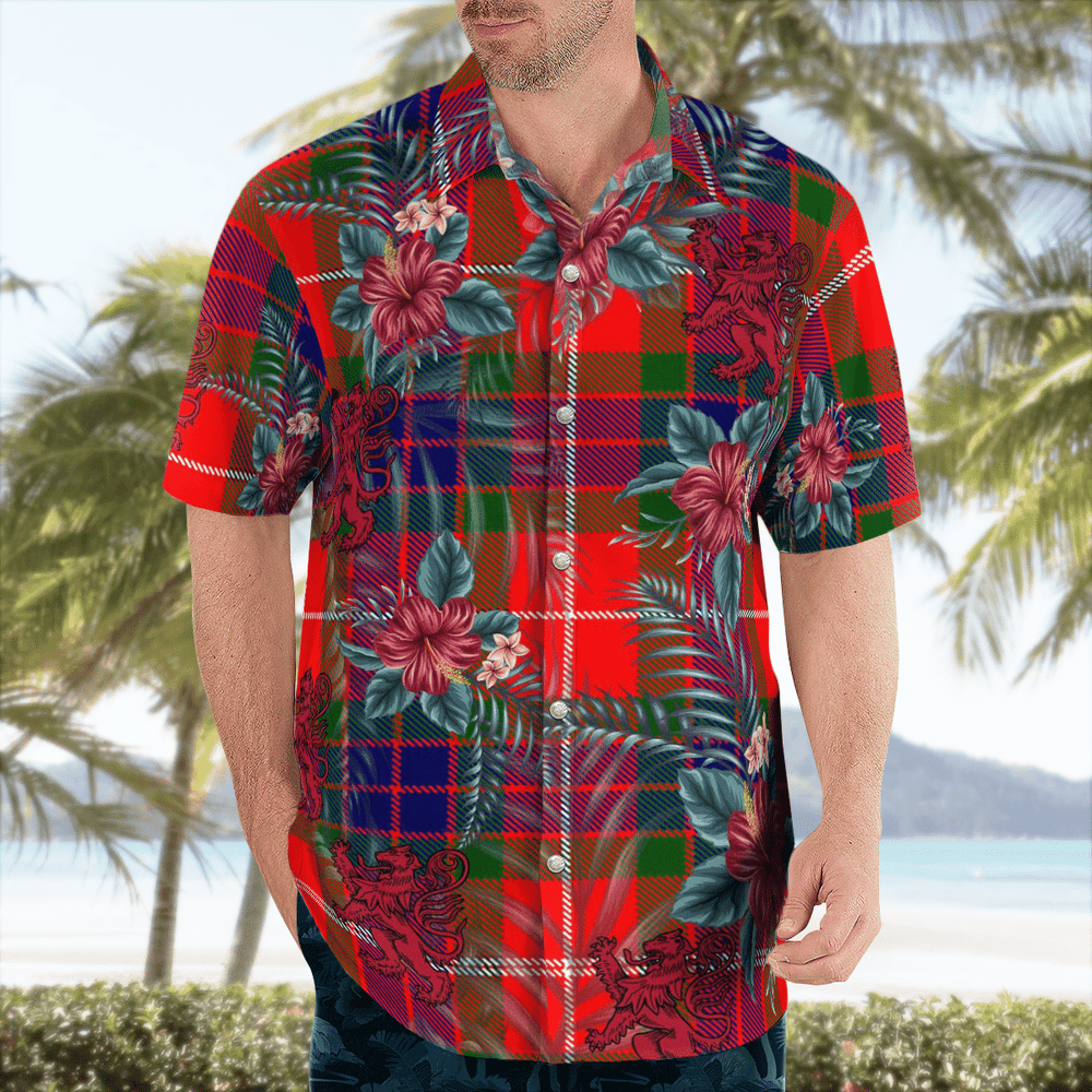 Clan Fraser Modern Tartan Scottish Lion Hawaiian Shirt MY99 Fraser Modern Tartan Tartan Hawaii Shirt