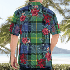 Clan Gordon Old Ancient Tartan Scottish Lion Hawaiian Shirt CU83 Gordon Old Ancient Tartan Tartan Hawaii Shirt