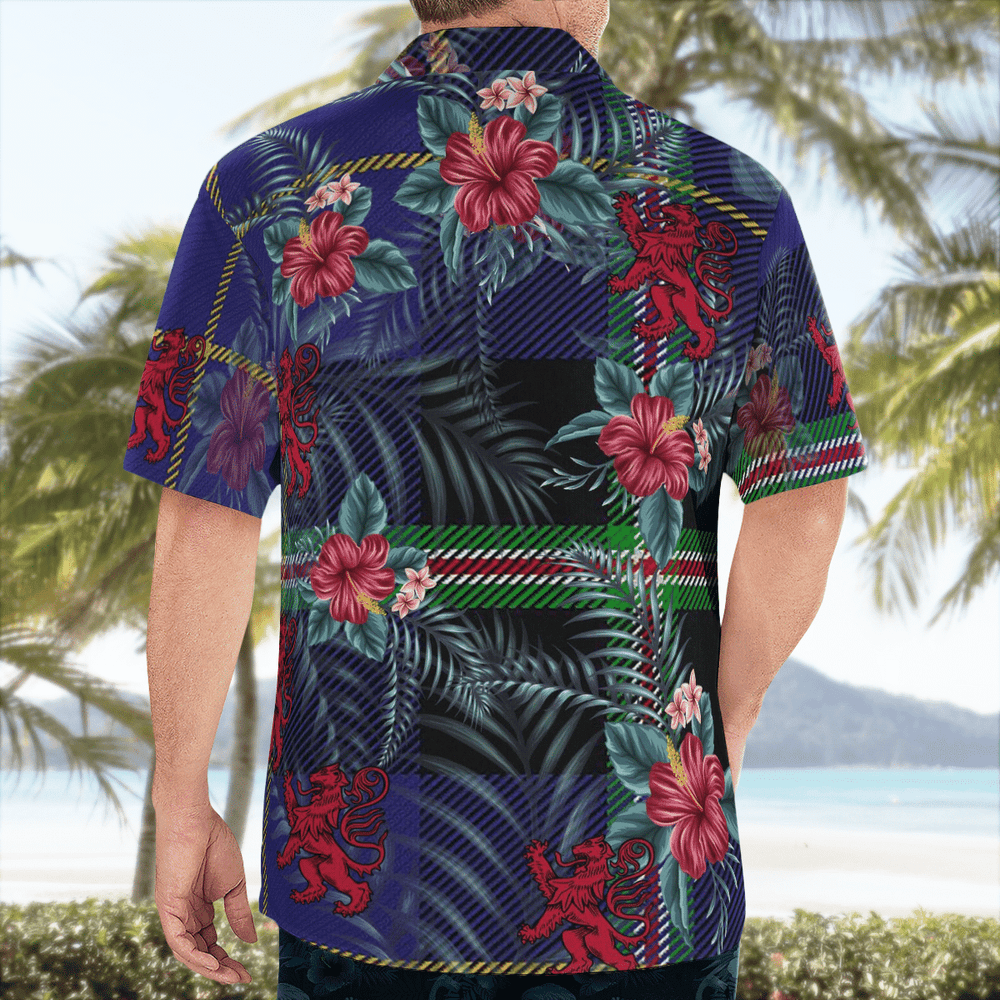 Clan Italian National Tartan Scottish Lion Hawaiian Shirt OQ64 Italian National Tartan Tartan Hawaii Shirt