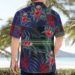 Clan Italian National Tartan Scottish Lion Hawaiian Shirt OQ64 Italian National Tartan Tartan Hawaii Shirt