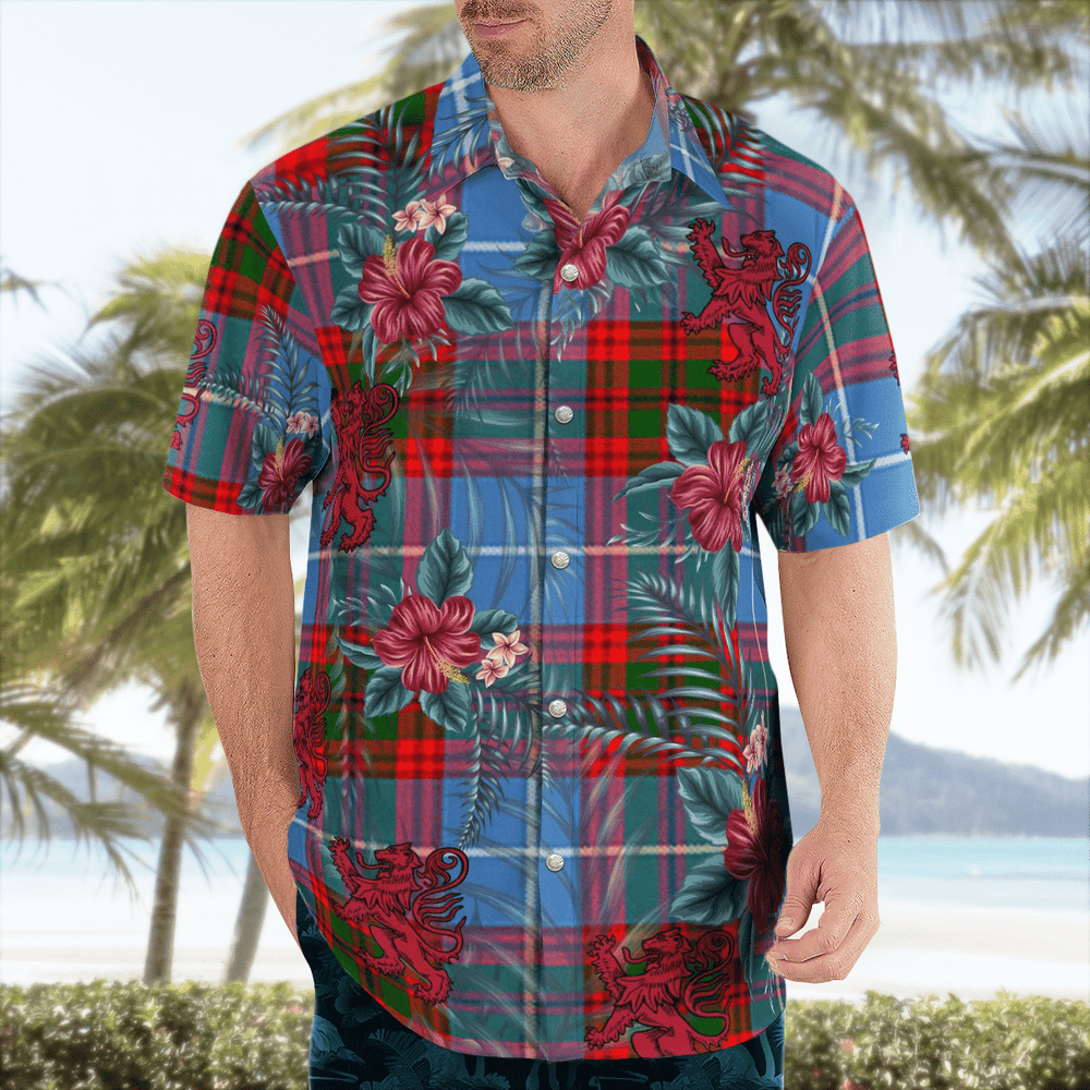 Clan Preston (Edinburgh) Tartan Scottish Lion Hawaiian Shirt FG54 Preston (Edinburgh) Tartan Tartan Hawaii Shirt
