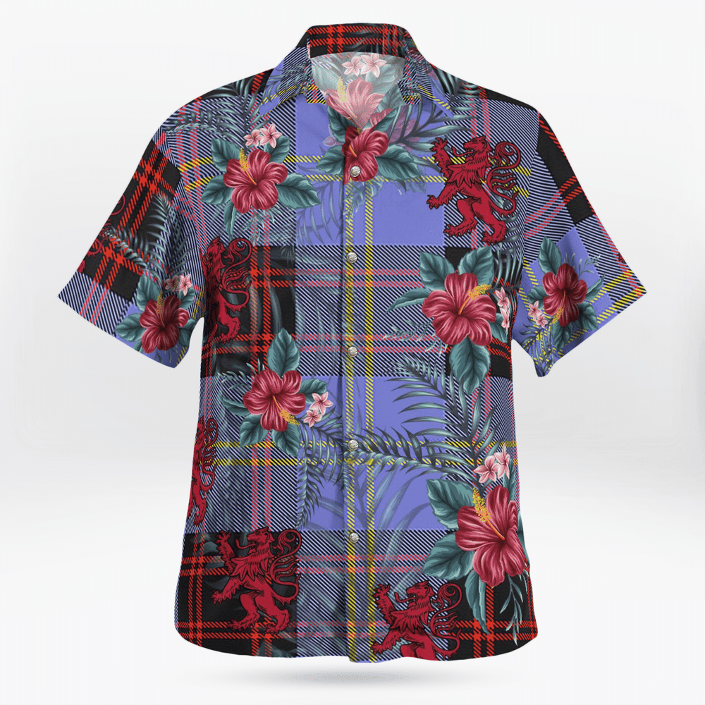 Clan Clan Rutherford Tartan Scottish Lion Hawaiian Shirt VZ66 Rutherford Tartan Tartan Hawaii Shirt