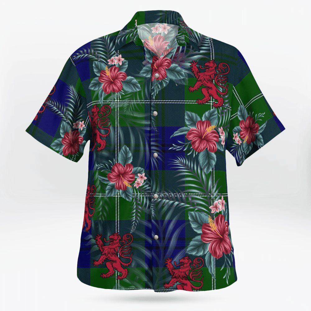 Clan Oliphant Modern Tartan Scottish Lion Hawaiian Shirt NO43 Oliphant Modern Tartan Tartan Hawaii Shirt
