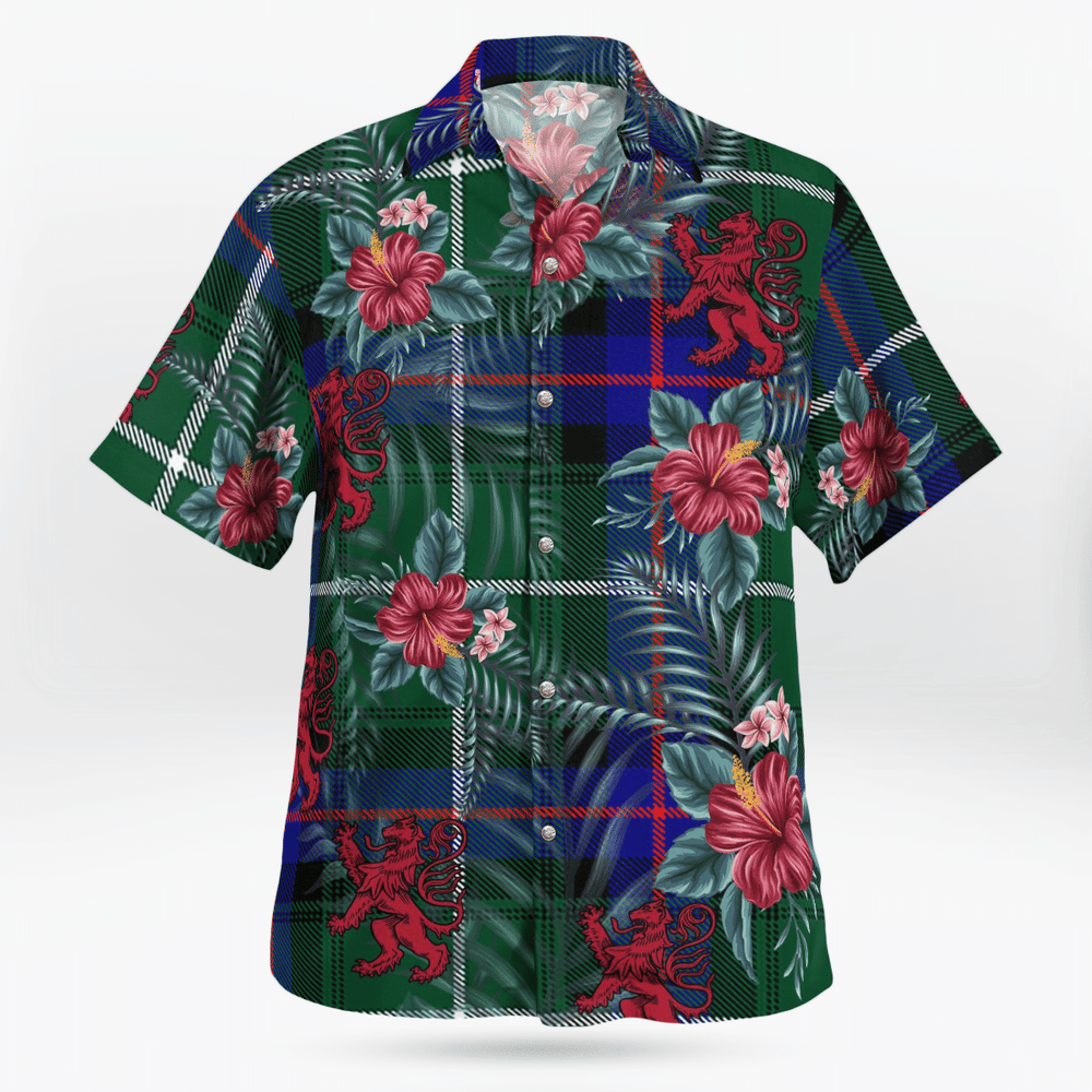 Clan MacDonald of the Isles Hunting Modern Tartan Scottish Lion Hawaiian Shirt HZ82 MacDonald of the Isles Hunting Modern Tartan Tartan Hawaii Shirt
