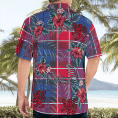 Clan Graham of Menteith Red Tartan Scottish Lion Hawaiian Shirt XW77 Graham of Menteith Red Tartan Tartan Hawaii Shirt