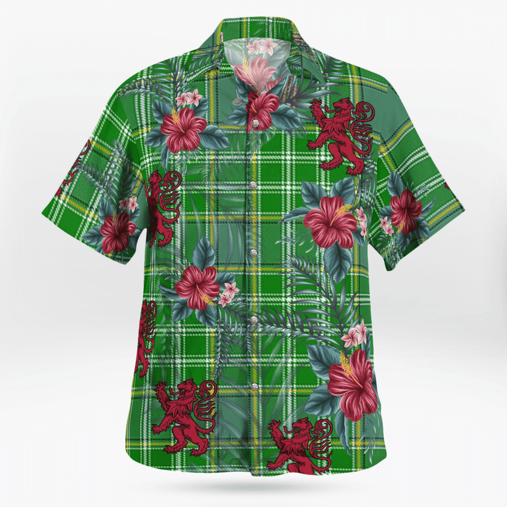Clan Currie Tartan Scottish Lion Hawaiian Shirt NW73 Currie Tartan Tartan Hawaii Shirt