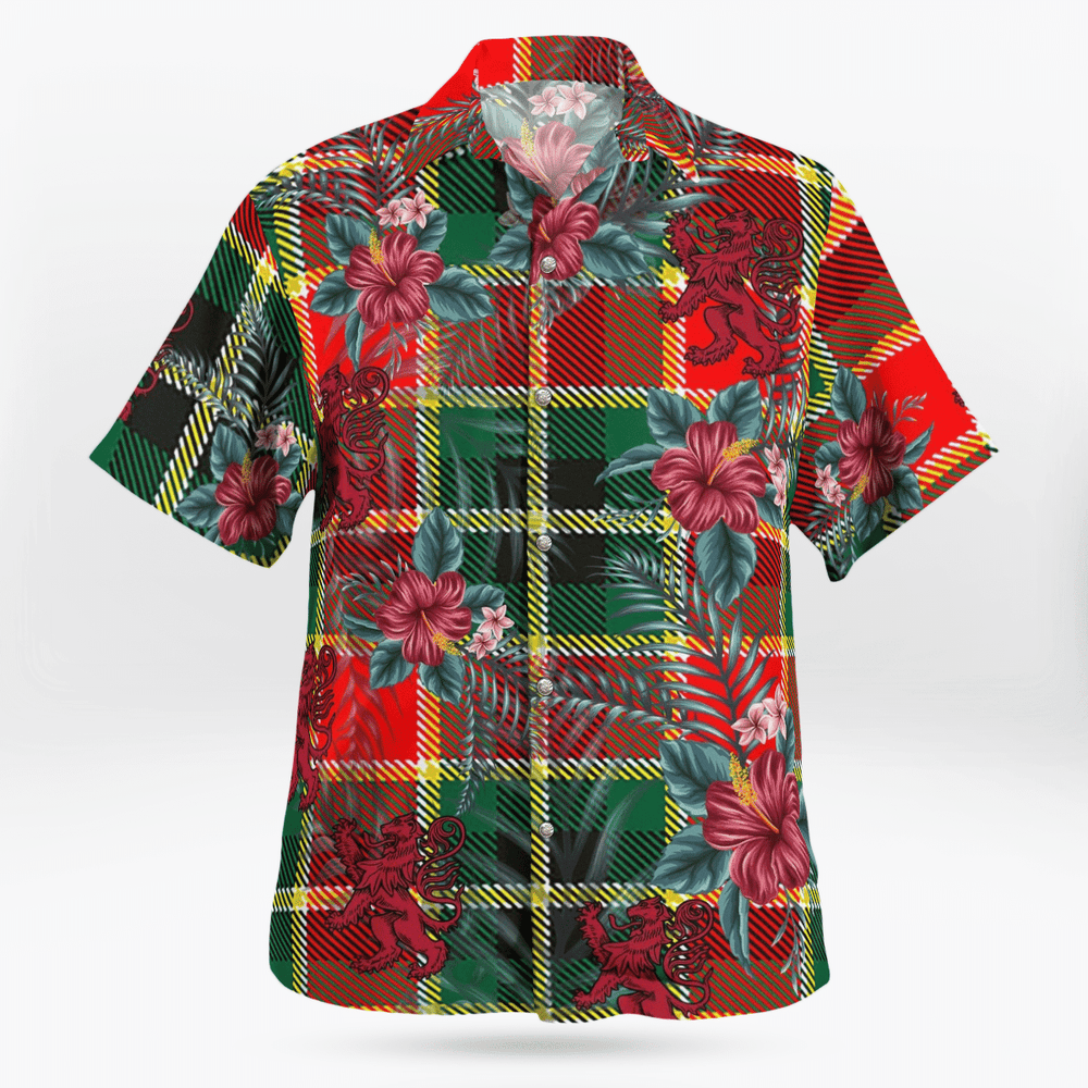 Clan MacLachlan Hunting Modern Tartan Scottish Lion Hawaiian Shirt JF65 MacLachlan Hunting Modern Tartan Tartan Hawaii Shirt