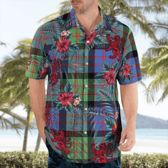 Clan MacDonald Ancient Tartan Scottish Lion Hawaiian Shirt HP88 MacDonald Ancient Tartan Tartan Hawaii Shirt