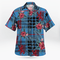 Clan MacKay Blue Tartan Scottish Lion Hawaiian Shirt IA41 MacKay Blue Tartan Tartan Hawaii Shirt