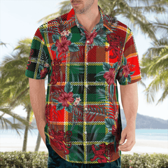 Clan MacLachlan Hunting Modern Tartan Scottish Lion Hawaiian Shirt JF65 MacLachlan Hunting Modern Tartan Tartan Hawaii Shirt