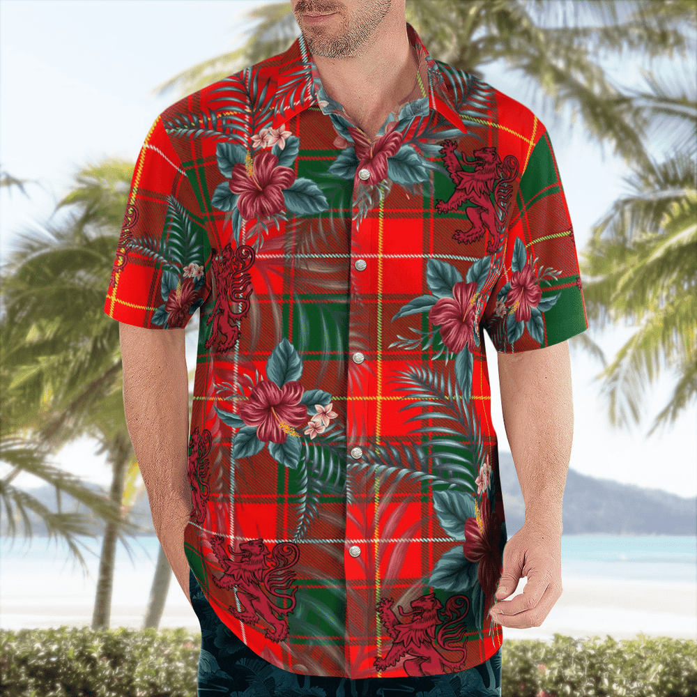 Clan MacPhee Modern Tartan Scottish Lion Hawaiian Shirt FV53 MacPhee Modern Tartan Tartan Hawaii Shirt
