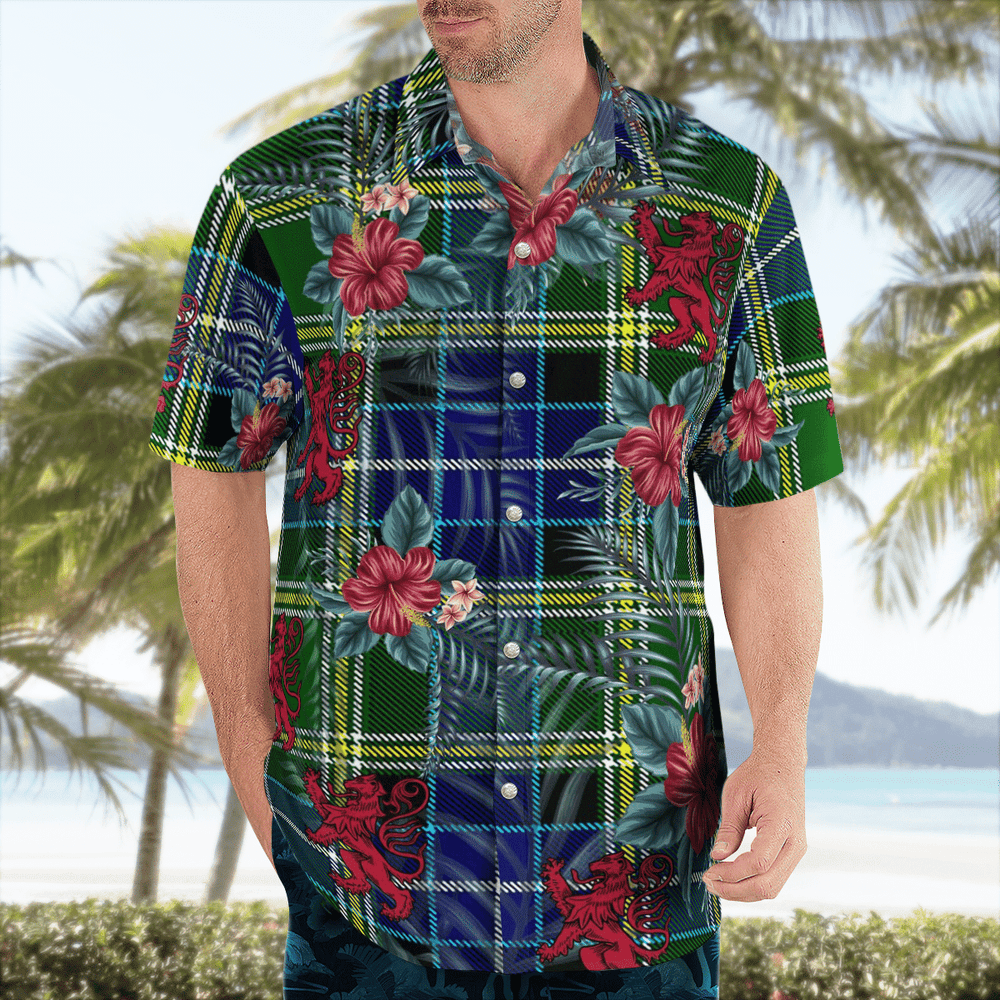 Clan MacKellar Tartan Scottish Lion Hawaiian Shirt XY25 MacKellar Tartan Tartan Hawaii Shirt