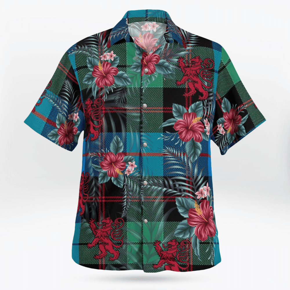 Clan Guthrie Ancient Tartan Scottish Lion Hawaiian Shirt KW75 Guthrie Ancient Tartan Tartan Hawaii Shirt