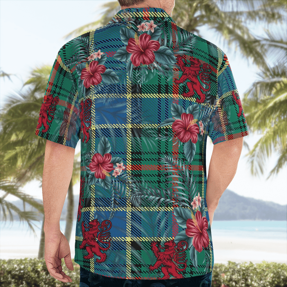 Clan Ogilvie Hunting Ancient Tartan Scottish Lion Hawaiian Shirt YN25 Ogilvie Hunting Ancient Tartan Tartan Hawaii Shirt