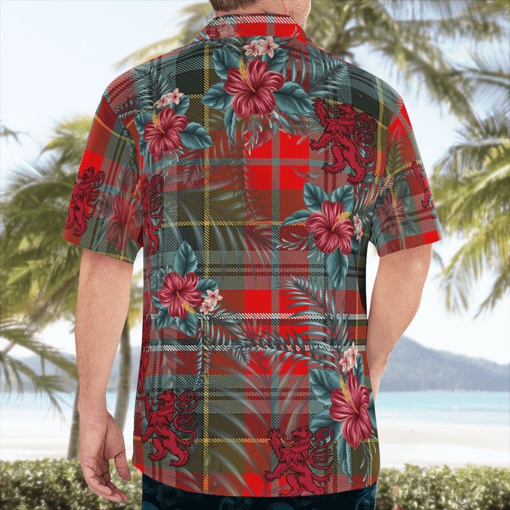 Clan MacPherson Weathered Tartan Scottish Lion Hawaiian Shirt AB36 MacPherson Weathered Tartan Tartan Hawaii Shirt