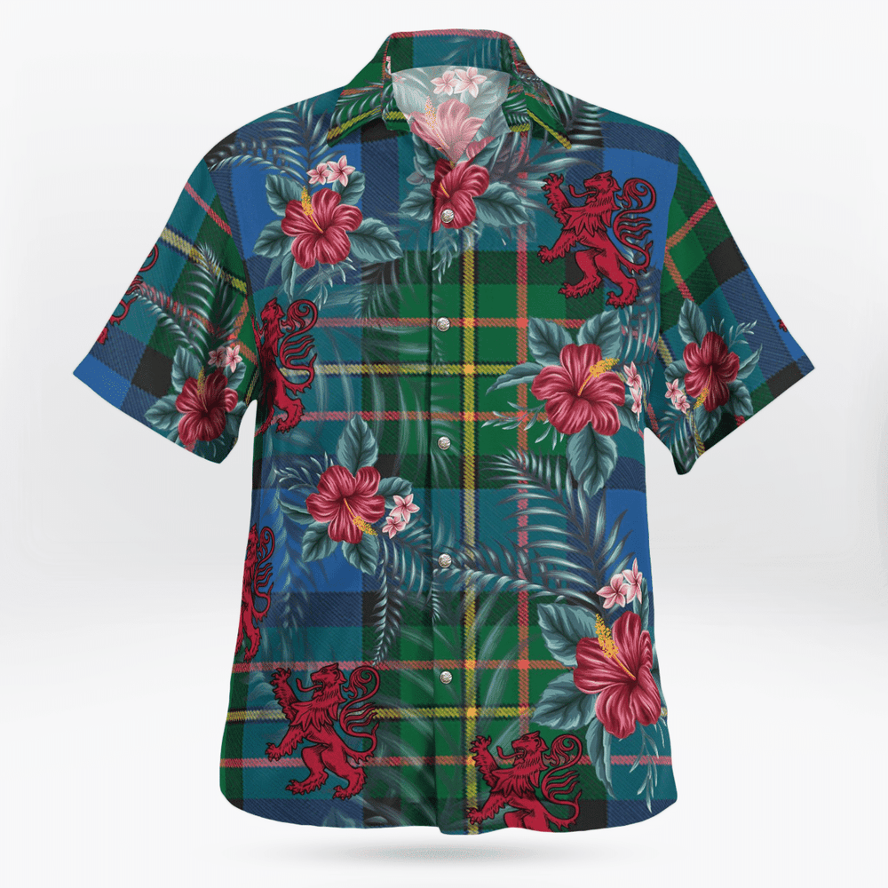 Clan MacLaren Ancient Tartan Scottish Lion Hawaiian Shirt KD37 MacLaren Ancient Tartan Tartan Hawaii Shirt