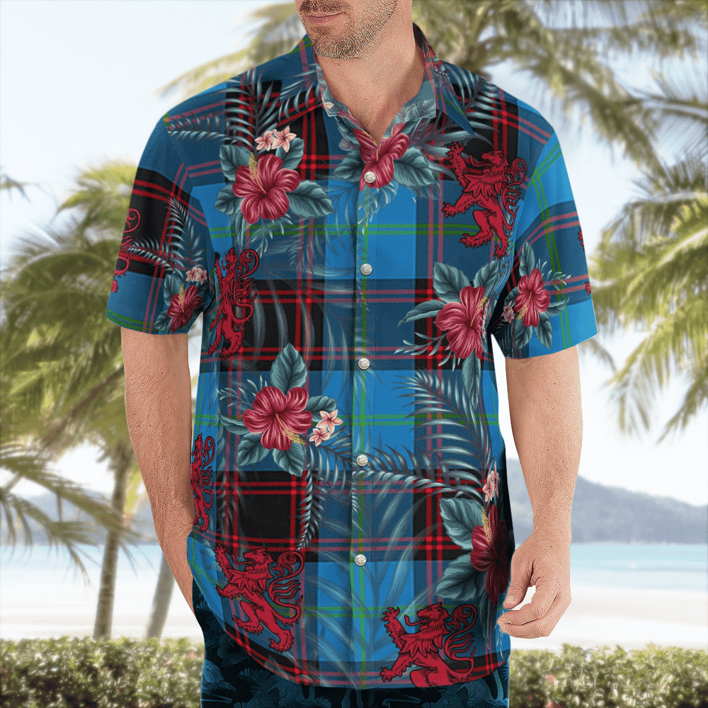 Clan Home Ancient Tartan Scottish Lion Hawaiian Shirt JQ23 Home Ancient Tartan Tartan Hawaii Shirt